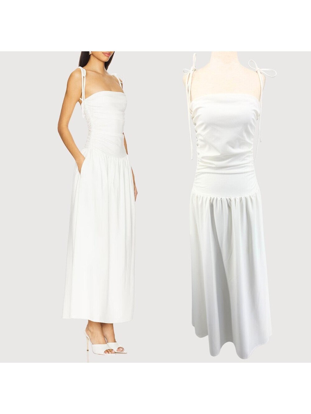 ALL THE WAYS Orelia Maxi Dress Tie Strap White NWT- M